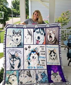 Siberian Husky Quilt Blanket Bedding Set for Home Décor