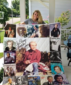Signed George Jones For Fans Collection Quilt Blanket Bedding Set