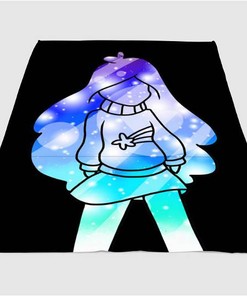 Silhouette Mabel Gravity Falls Sherpa Fleece Blanket Gifts for Family, for Couple