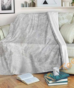 Silver Grey Marble Sherpa Fleece Blanket Gifts for Family, for Couple