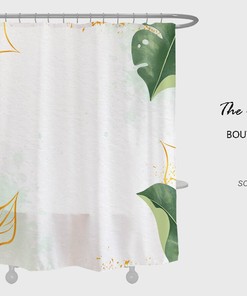 Simple Leaves Shower Curtain For Bathroom, Minimalism Home Decor, Waterproof Washable Bath Curtain