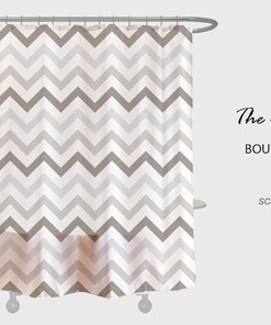 Simple Wavy Extra Thick Curtain, Heavy Duty Polyester Fabric Shower Curtains Waterproof Modern Home Bathroom Decor