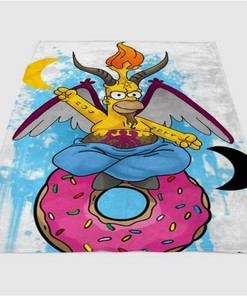Simpson Cartoon Sherpa Fleece Blanket Gifts for Family, for Couple