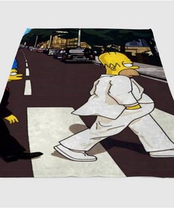 Simpson Walk Sherpa Fleece Blanket Gifts for Family, for Couple