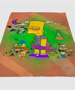 Simpson Weed Sherpa Fleece Blanket Gifts for Family, for Couple