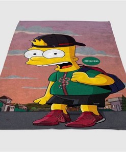Simpsons Cool Sherpa Fleece Blanket Gifts for Family, for Couple