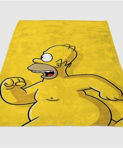 Simpsons Run Sherpa Fleece Blanket Gifts for Family, for Couple