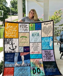 Singer Ed Sheeran Lyrics Collection Quilt Blanket Bedding Set
