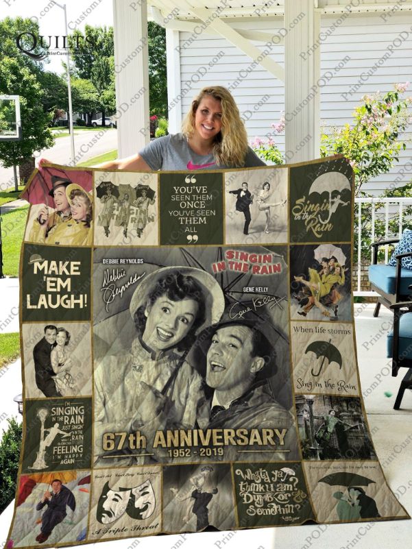 Singin' In The Rain th Anniversary Quotes Quilt Blanket Bedding Set