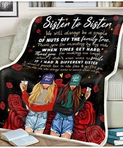 Sister To Sister Fleece Blanket Quilt Blanket Bedding Set Gift For Sister73