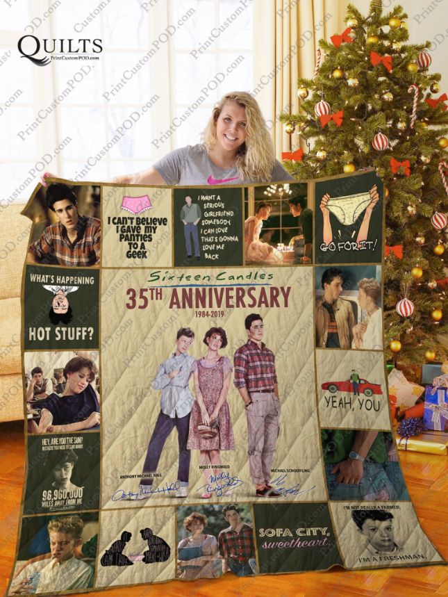 Sixteen Candles 35th Anniversary Quotes Collected Quilt Blanket