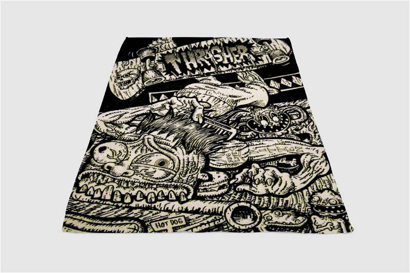 Skateboard Thrasher Sherpa Fleece Blanket Gifts for Family, for Couple