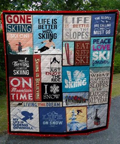 Skiing Life Is Better With Skiing Quilt Blanket Bedding Set