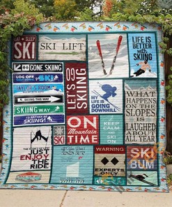 Skiing Quilt Blanket Bedding Set