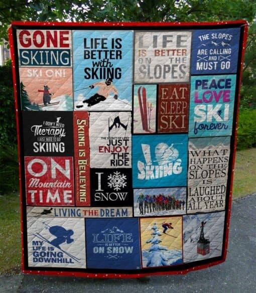 Skiing Quilt Blanket Bedding Sets for Home Décor
