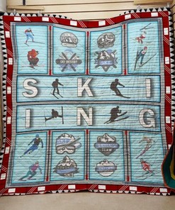 Skiing Team Skii Resort Quilt Blanket Bedding Set Perfect Gifts For Skiing Lover