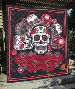 Skull 2 Quilt Blanket Bedding Set
