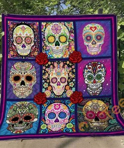 Skull 2 Quilt Blanket Bedding Set With Pilliwcases Option