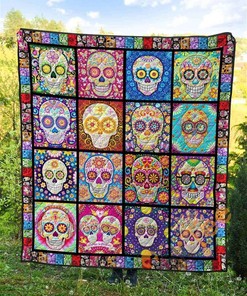 Skull 3 Quilt Blanket Bedding Set