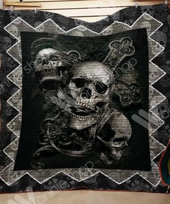 Skull And Silver Cross Quilt Blanket Bedding Set Great Customized Gifts For Birthday Christmas Thanksgiving Perfect Gifts For Skull Lover