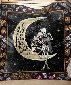 Skull Couple I Love You Quilt Blanket Bedding Set Perfect Gifts For Skull Lover