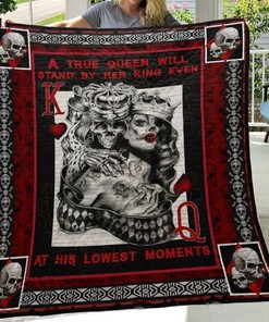 Skull Husband And Wife At His Lowest Moment Quilt Blanket Bedding Set Wedding Valentine's Day