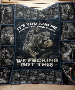 Skull It's You And Me Agains The World Baby Quilt Blanket Great Customized Gifts For Birthday Christmas Thanksgiving Perfect Gifts For Skull Lover