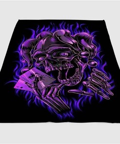 Skull Joker Background Sherpa Fleece Blanket Gifts for Family, for Couple