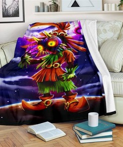 Skull Kid Majoras Mask Legend Of Zelda Sherpa Fleece Blanket Gifts for Family, for Couple