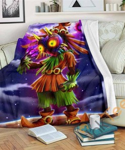 Skull Kid Majora's Mask Sherpa Fleece Blanket Gifts for Family, for Couple