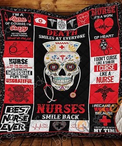 Skull Nurse Quilt Blanket Bedding Set