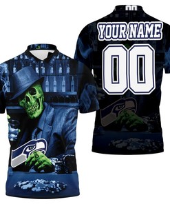 Skull Play Seattle Seahawks Card Personalized 3D All Over Print Polo Shirt