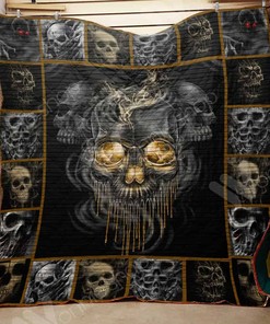 Skull Quilt Blanket Bedding Set Great Customized Gifts For Birthday Christmas Thanksgiving Perfect Gifts For Skull Lover