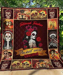 Skull Quilt Blanket Bedding Set With Pilliwcases Option