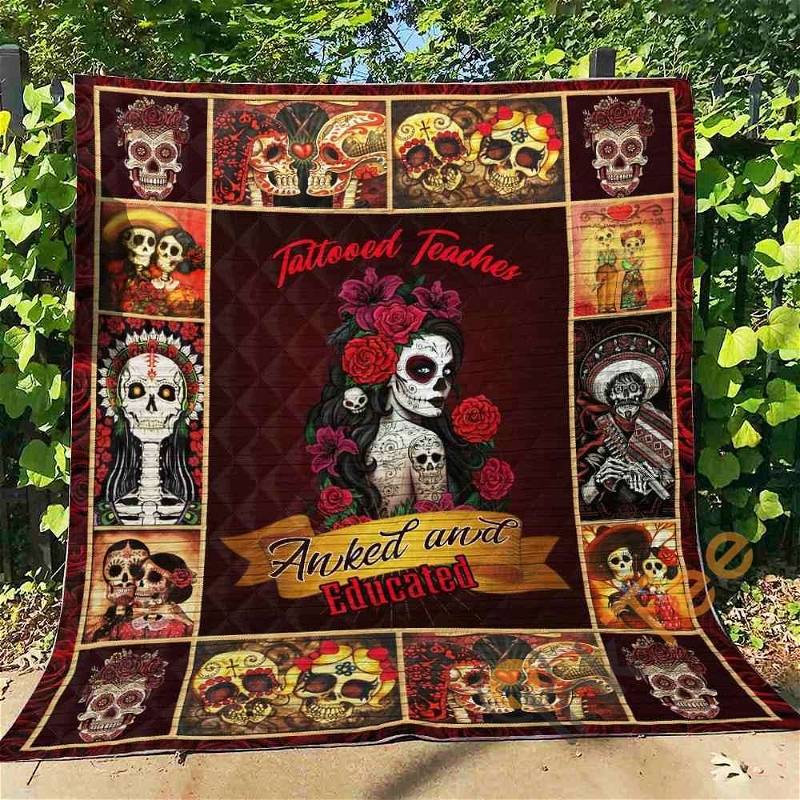 Skull Quilt Blanket Bedding Set With Pilliwcases Option