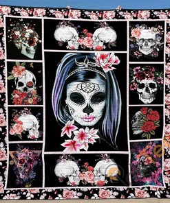 Skull Quilt Blanket Bedding Set With Pillowcase Option