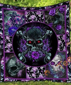 Skull Quilt Blanket Bedding Set With Pillowcases Options