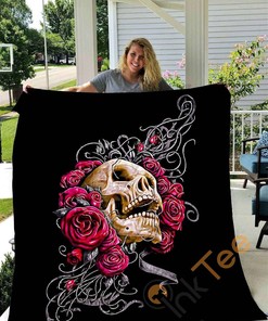 Skull Rose Quilt Blanket Bedding Set