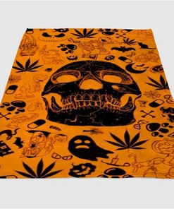 Skull Sherpa Fleece Blanket Gifts for Family, for Couple