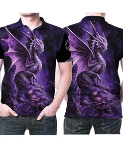 Skulls Purple Dungeons And Dragons 3D All Over Print Polo Shirt