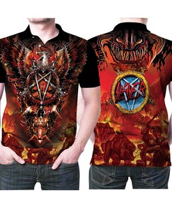 Slayer Music Rock Band Devil Horror Halloween Logo 3D All Over Print Polo Shirt