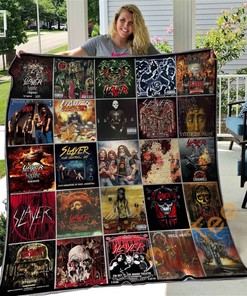 Slayer-Themed Quilt Blanket Bedding Set with Customizable Name or Sentence