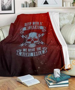 Sleep With A Mechanic Sherpa Fleece Blanket Gifts for Family, for Couple