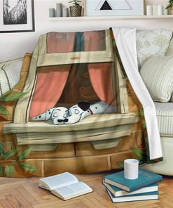 Sleeping Dalmatian Sherpa Fleece Blanket Gifts for Family, for Couple