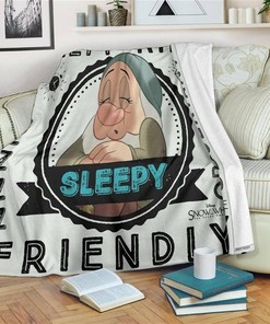 Sleepy Dwarf Snow White And 7 Dwarfs Sherpa Fleece Blanket Gifts for Family, for Couple