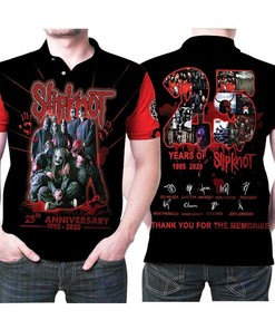 Slipknot 25th Anniversary All Members Signatures Legend For Fan 3D All Over Print Polo Shirt