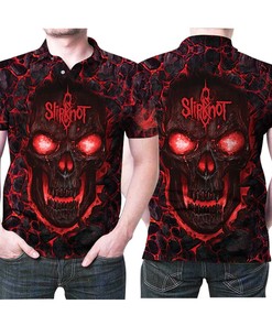 Slipknot Band Logo Lava Skull 3D All Over Print Polo Shirt