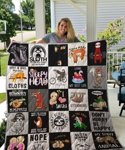 Sloth Don't Hurry Be Happy Quilt Blanket Bedding Set