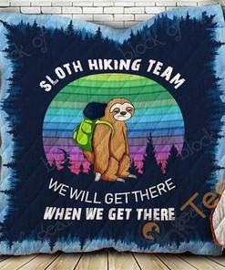 Sloth Hiking Team Quilt Blanket Bedding Set