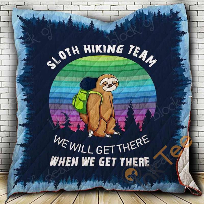 Sloth Hiking Team Quilt Blanket Bedding Set